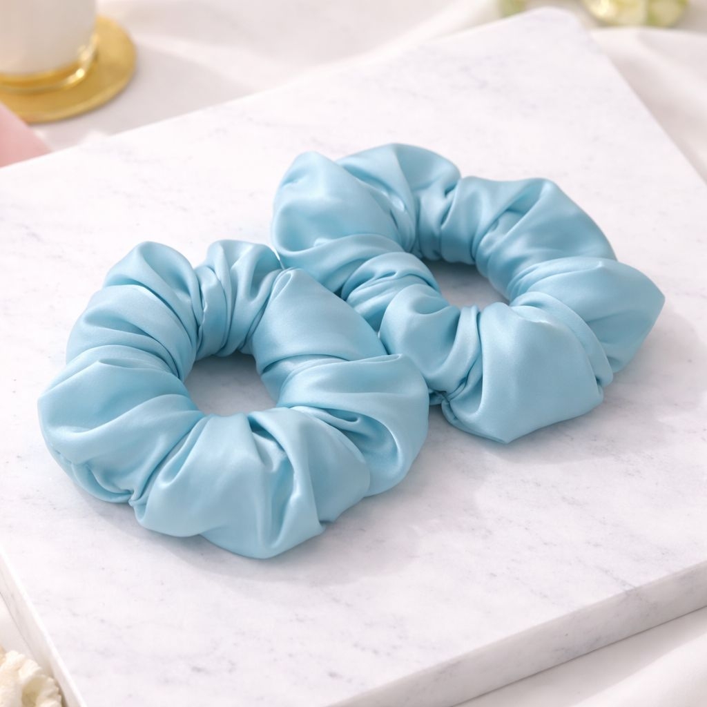 Chouette Scrunchie en Satin Soyeux.