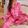 Ensemble Pyjama 2 Pièces en Satin Jacquard - Motif Léopard