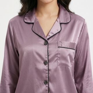 Ensemble de Pyjama en Satin - Mauve Poudré